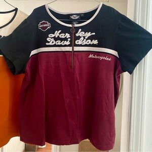 Harley-Davidson Kids Burgundy and Black Short Sleeve Tee